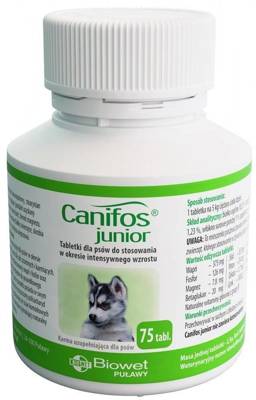 BIOWET Canifos Junior - comprimés pour chiens pendant la période de croissance intensive 75 pcs.