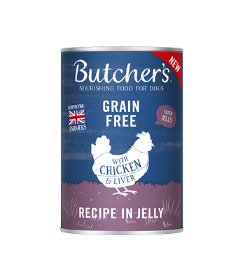 BUTCHER'S Original Recipe in Jelly, nourriture pour chiens, morceaux avec poulet en gelée 400g