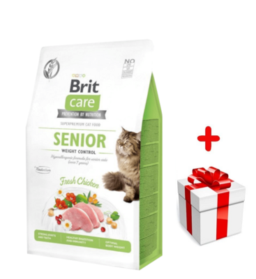 Brit Care Grain-Free Senior Weight Control avec poulet 7kg +  Surprise pour votre chat GRATUITES !