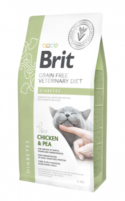 Brit Grain Free Veterinary Diets Cat Diabetes Poulet & Pois 2kg x2