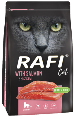 Dolina Noteci Rafi Cat Croquettes pour chats stérilisés au saumon 7kg