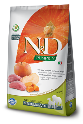 Farmina N&D Pumpkin Grain Free Canine Adult Medium&Maxi Boar&Apple 2,5kg x2