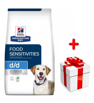 Hill's PD Prescription Diet Canine d/d Canard & Riz 12kg+Surprise