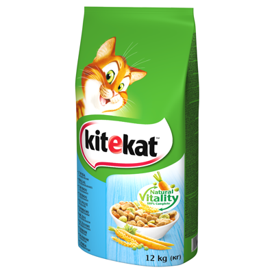 KITEKAT - nourriture sèche pour chats avec poisson et aux légumes 12kg 