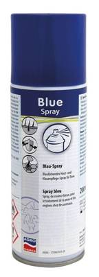 Kerbl Spray bleu pour le soin de la peau  et des sabots, Spray bleu 200 ml