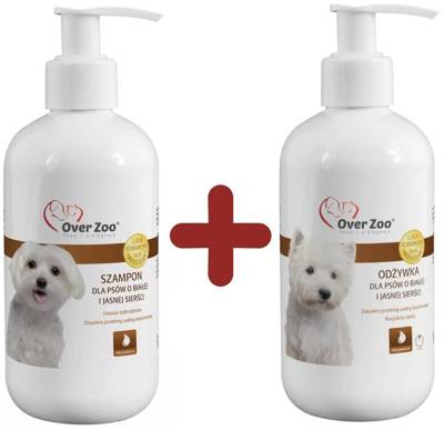 OVER ZOO Shampooing 250ml + Conditionneur pour pelage blanc et clair 240ml