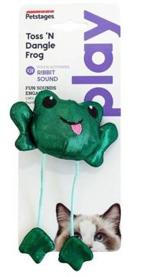 Petstages Toss 'N Dangle Frog Jouet pour chat avec herbe à chat -  grenouille pendante