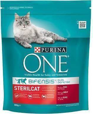 Purina One Cat Sterilcat aliments avec boeuf 800g